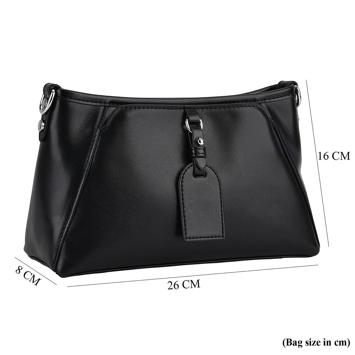 Limited Edition Designer Inspired - Premium Leather Shoulder Bag with Dual Interchangeable Straps - Black 8419378 9