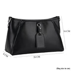 Limited Edition Designer Inspired - Premium Leather Shoulder Bag with Dual Interchangeable Straps - Black