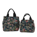 Set of 2 Tropical Print Insulated Tote Bags - Black & Multicolour