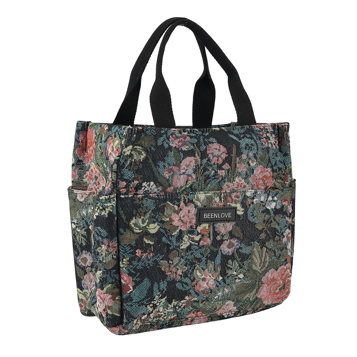 Set of 2 Tropical Print Insulated Tote Bags - Black &amp; Multicolour V32514726 4
