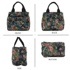 Set of 2 Tropical Print Insulated Tote Bags - Black & Multicolour