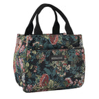 Set of 2 Tropical Print Insulated Tote Bags - Black & Multicolour