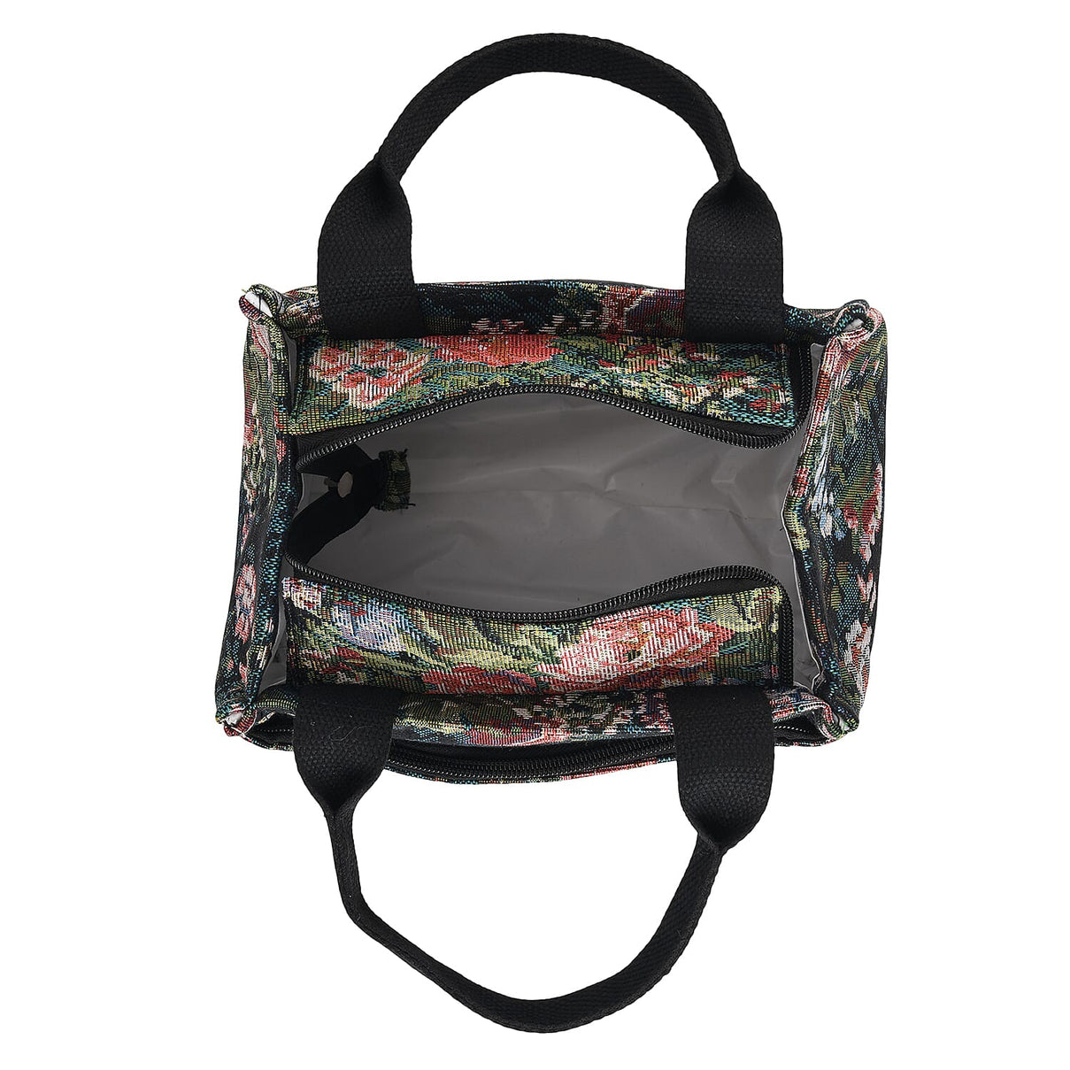 Set of 2 Tropical Print Insulated Tote Bags - Black &amp; Multicolour V32514726 8