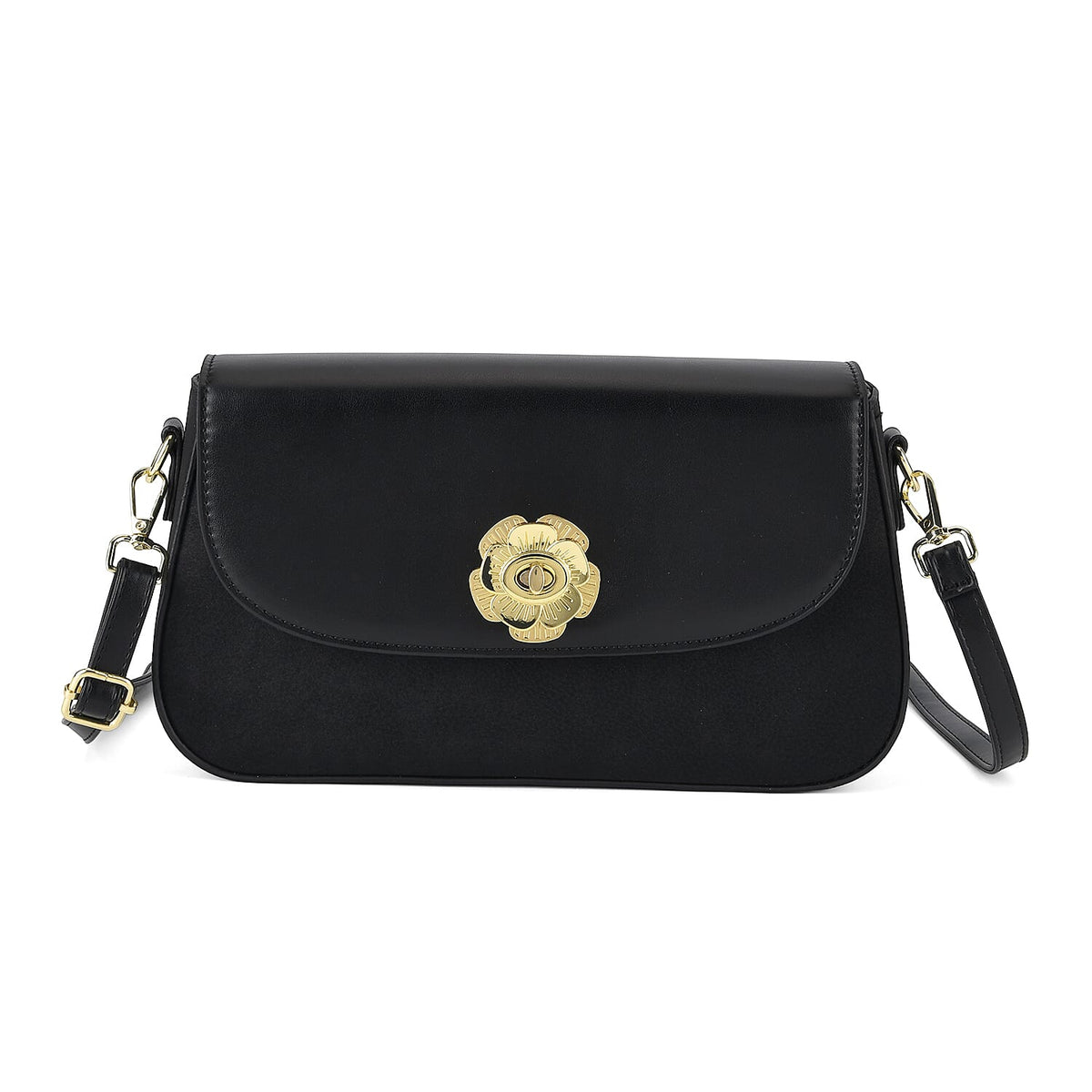 Designer Inspired - Convertible Clutch &amp; Baguette Shoulder Bag with Chain Strap - Black V32537238 6