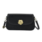 Designer Inspired - Convertible Clutch & Baguette Shoulder Bag with Chain Strap - Black