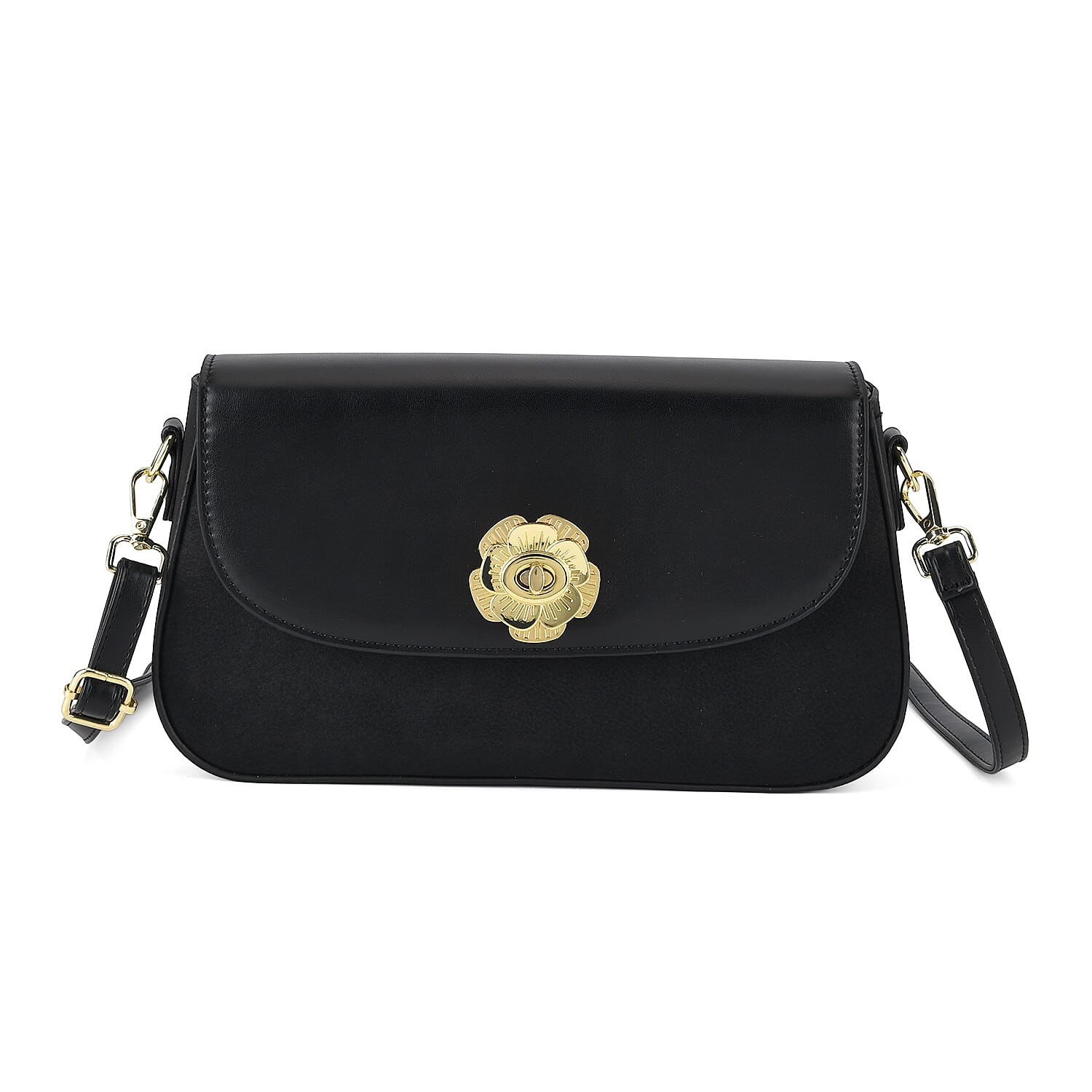 Designer Inspired - Convertible Clutch &amp; Baguette Shoulder Bag with Chain Strap - Black V32537238 6