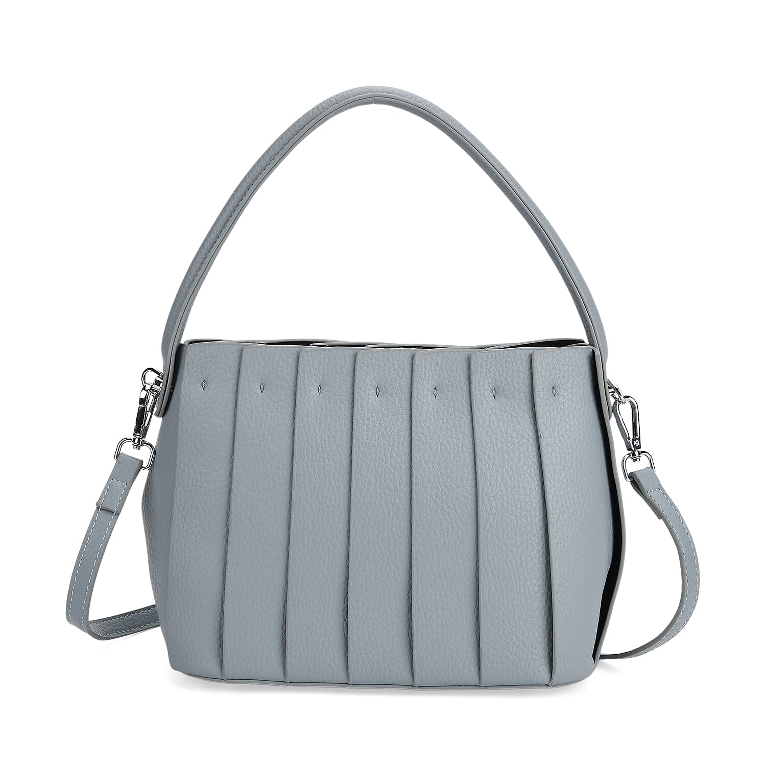 Crossbody Bag with Pleated Design &amp; Top Handle - Blue V32512932 0