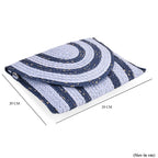 Bohemian Style Stripe Pattern Clutch with Long Adjustable Strap - Blue & Black