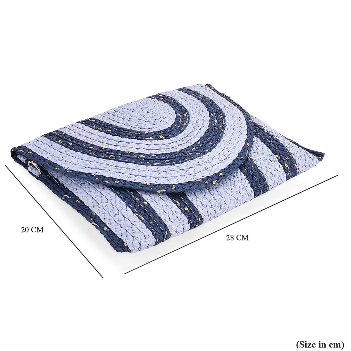 Bohemian Style Stripe Pattern Clutch with Long Adjustable Strap - Blue &amp; Black 8044472 7