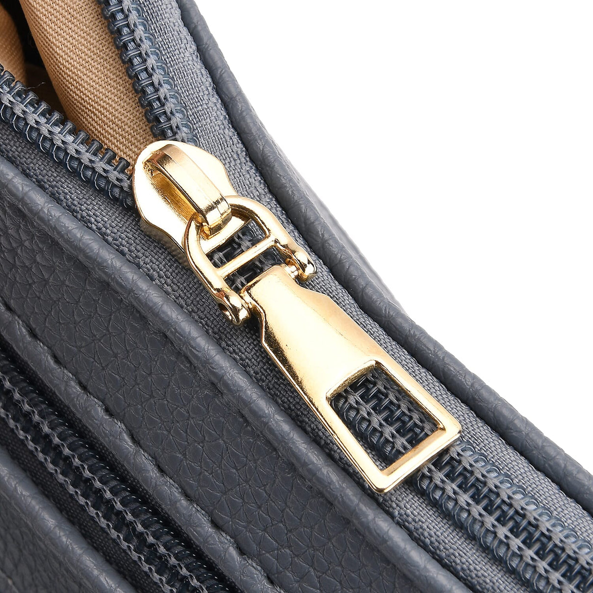 Quilted Crossbody Bag with Geometric Pattern Strap - Denim Blue 8077784 6