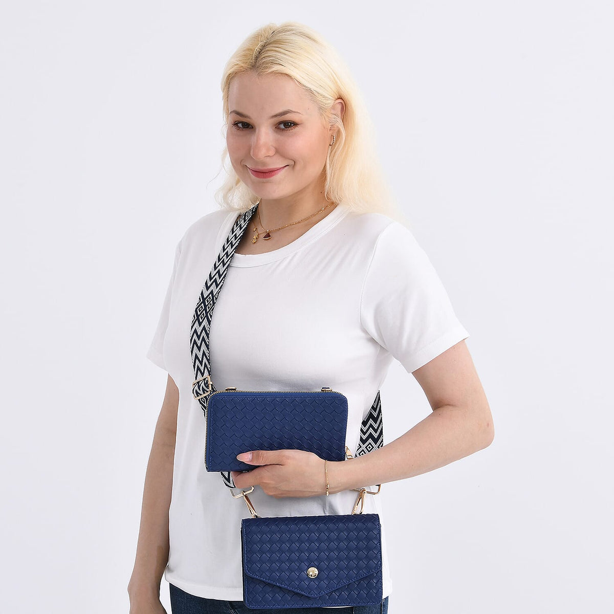 Stylish Crossbody Messenger Bag with Adjustable Strap &amp; Card Slots - Blue V32605981 2
