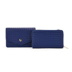 Stylish Crossbody Messenger Bag with Adjustable Strap & Card Slots - Blue