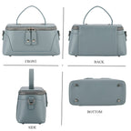 Milan Closeout- Full Grain 100% Genuine Leather Handbag -Grey