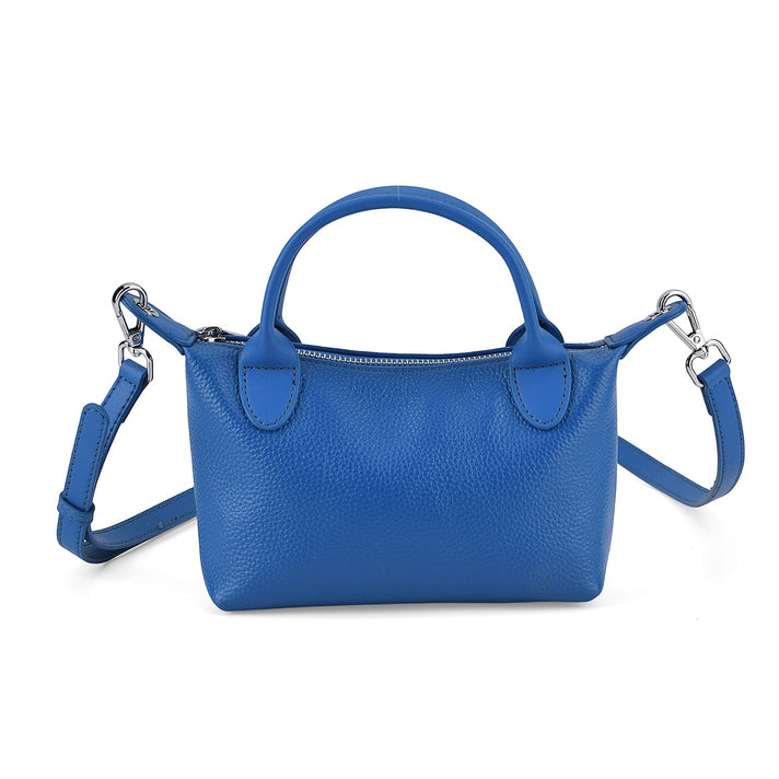 Designer Inspired Genuine Leather Mini Crossbody Bag Wth Top Handle (Size - One Size) - Blue V32638484 1