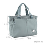 Travel Multi-Compartment Top-Handle Tote Bag with Adjustable Crossbody Strap - Blue