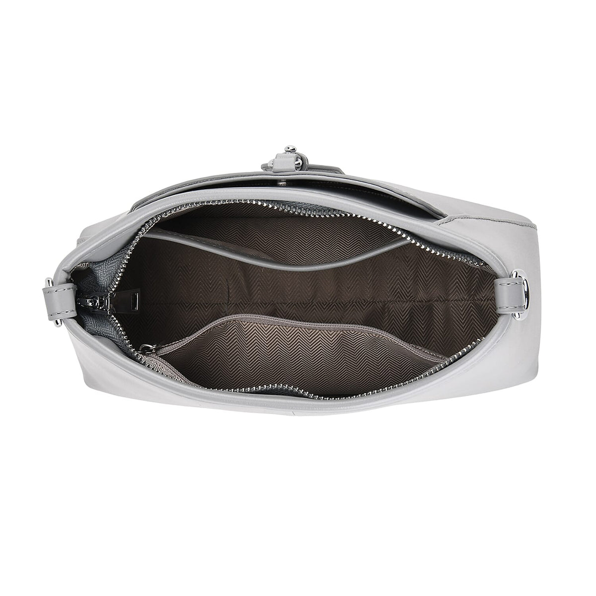 Limited Edition Designer Inspired - Premium Leather Shoulder Bag with Dual Interchangeable Straps - Light Grey 8419392 7