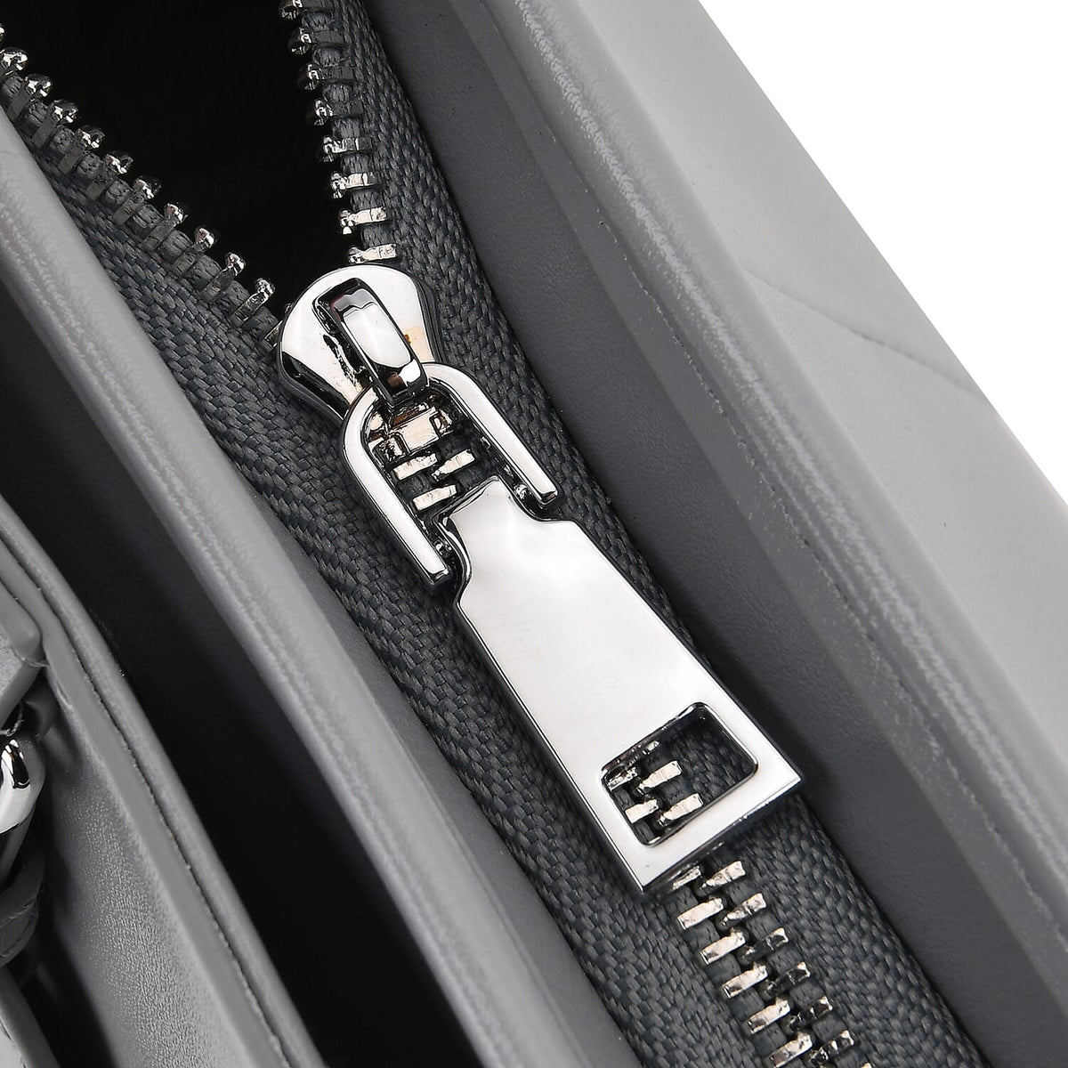 Limited Edition Designer Inspired - Premium Leather Shoulder Bag with Dual Interchangeable Straps - Light Grey 8419392 8