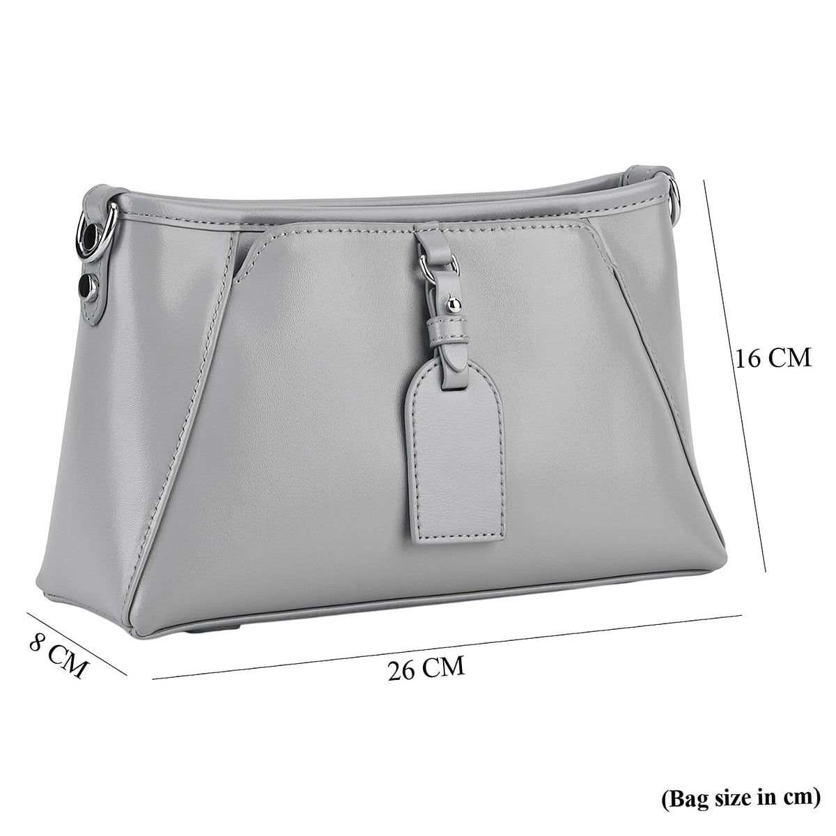 Limited Edition Designer Inspired - Premium Leather Shoulder Bag with Dual Interchangeable Straps - Light Grey 8419392 9
