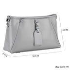 Limited Edition Designer Inspired - Premium Leather Shoulder Bag with Dual Interchangeable Straps - Light Grey