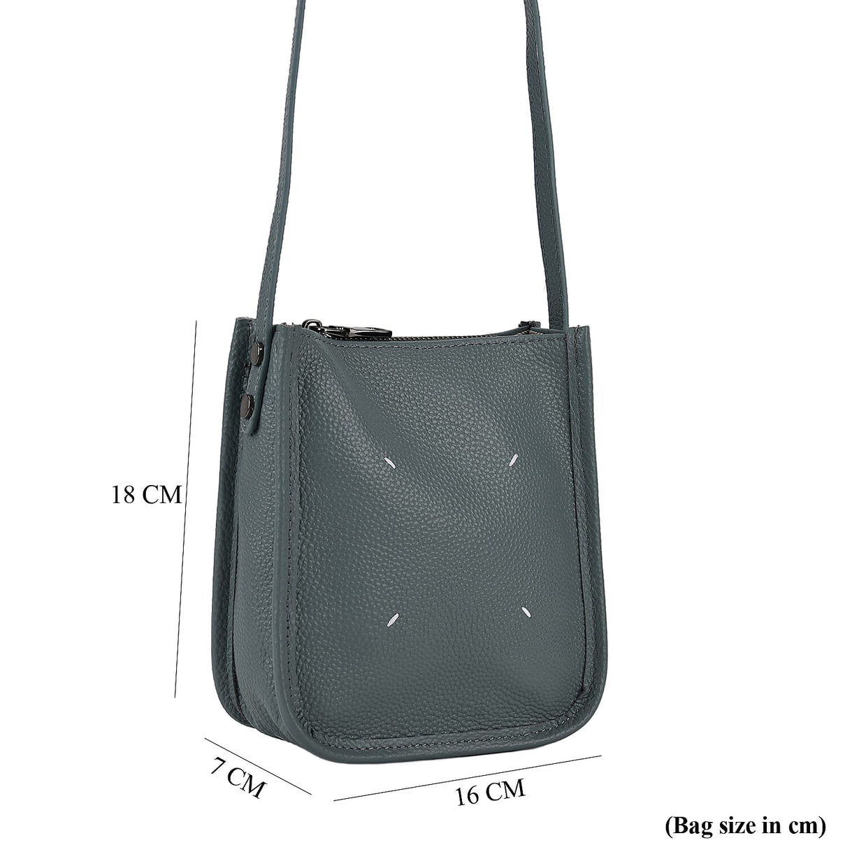 Genuine Leather Crossbody Bag - Pastel Light Teal V32514181 8