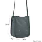 Genuine Leather Crossbody Bag - Pastel Light Teal
