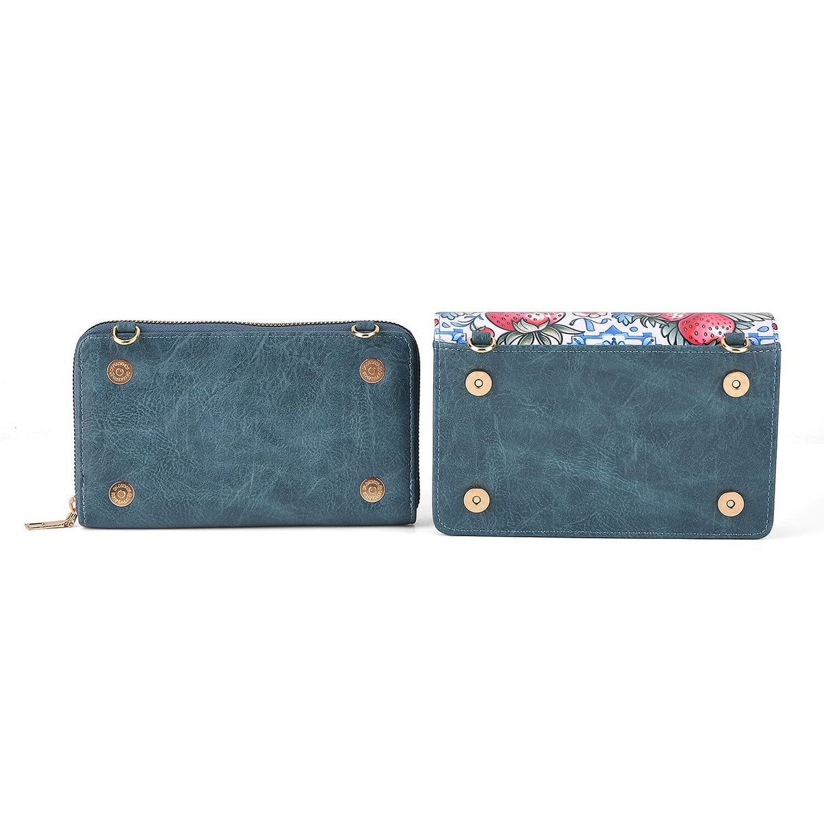 Designer-Inspired RFID-Protected Strawberry Print Shoulder Bag with a Chain Strap - Blue V32514998 7