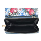 Designer-Inspired RFID-Protected Strawberry Print Shoulder Bag with a Chain Strap - Blue