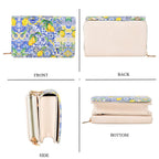 Designer-Inspired RFID-Protected Lemon Print Shoulder Bag with a Chain Strap - Blue