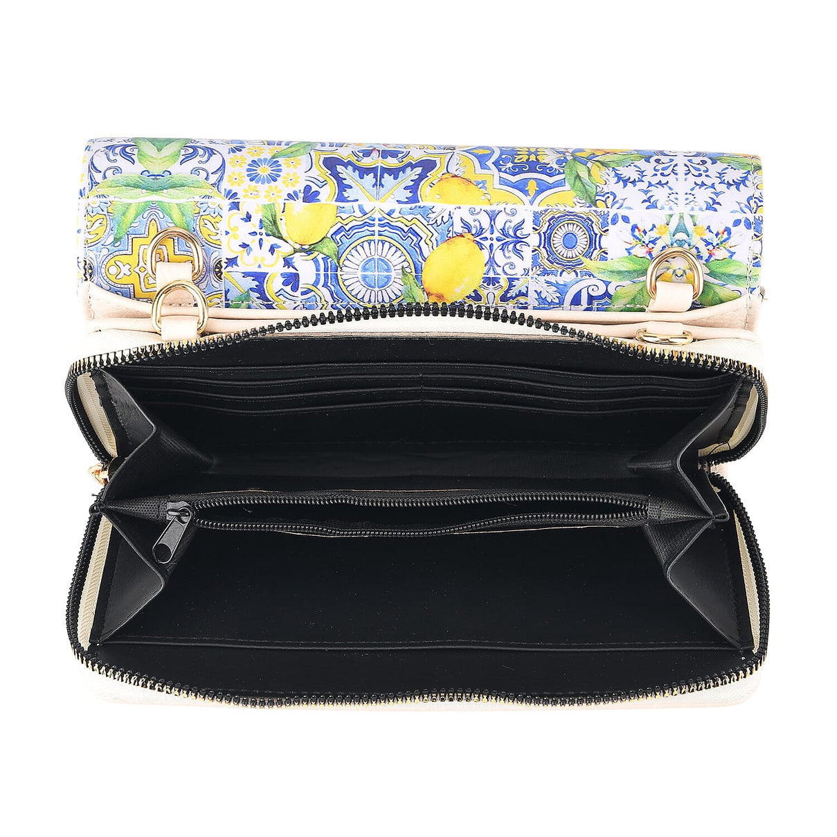 Designer-Inspired RFID-Protected Lemon Print Shoulder Bag with a Chain Strap - Blue 8480562 8