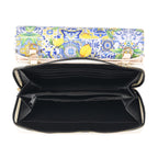 Designer-Inspired RFID-Protected Lemon Print Shoulder Bag with a Chain Strap - Blue