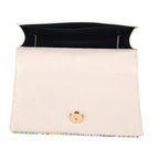 Designer-Inspired RFID-Protected Lemon Print Shoulder Bag with a Chain Strap - Blue