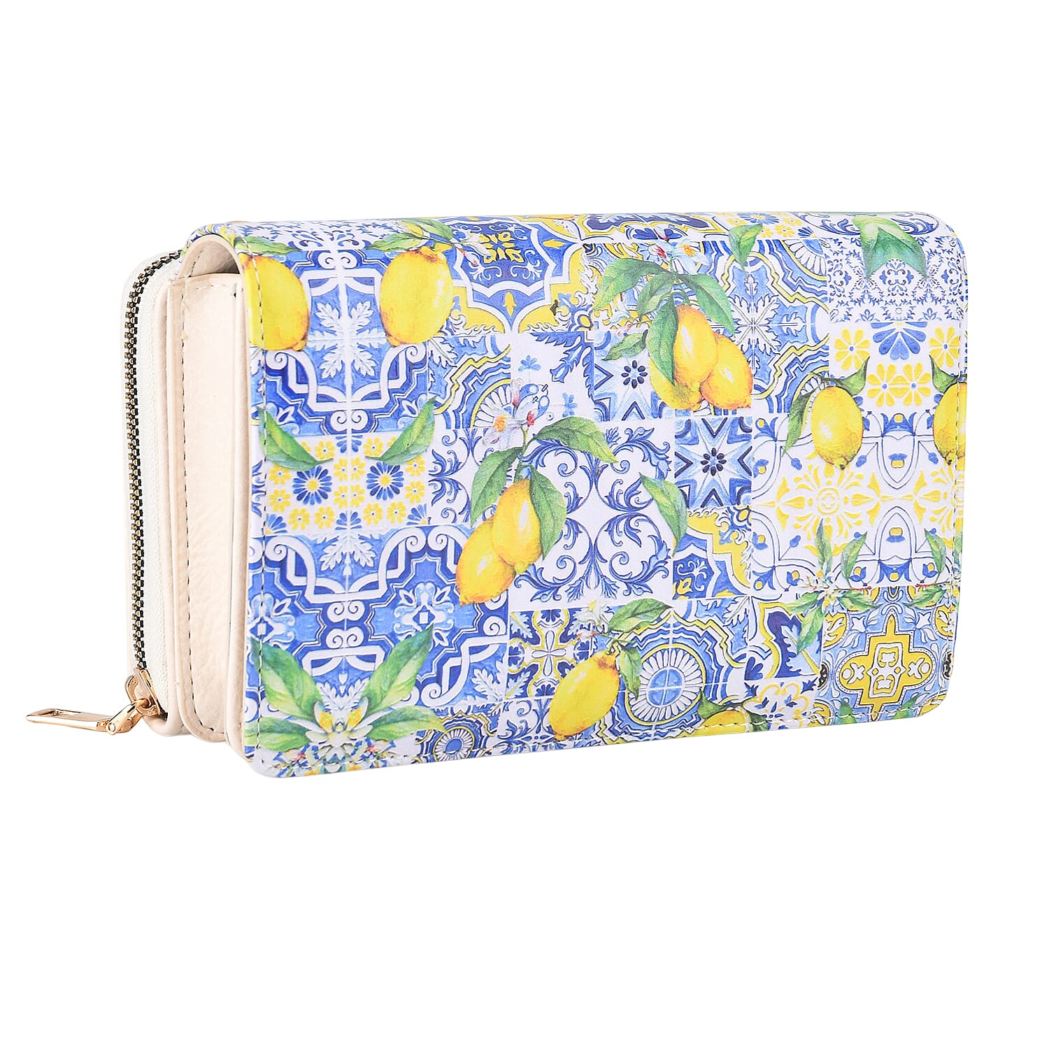 Designer-Inspired RFID-Protected Lemon Print Shoulder Bag with a Chain Strap - Blue 8480562 10
