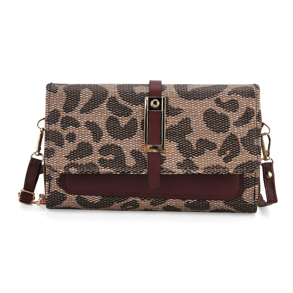 DESIGNER INSPIRED Leopard Print Clutch Handbag - Brown 8046539 0