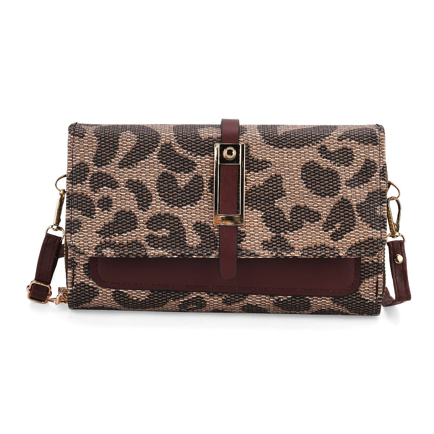 DESIGNER INSPIRED Leopard Print Clutch Handbag - Brown 8046539 0