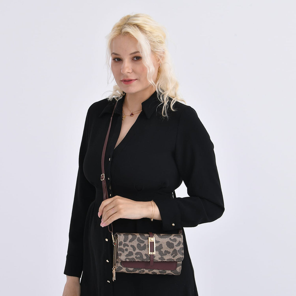 DESIGNER INSPIRED Leopard Print Clutch Handbag - Brown 8046539 2