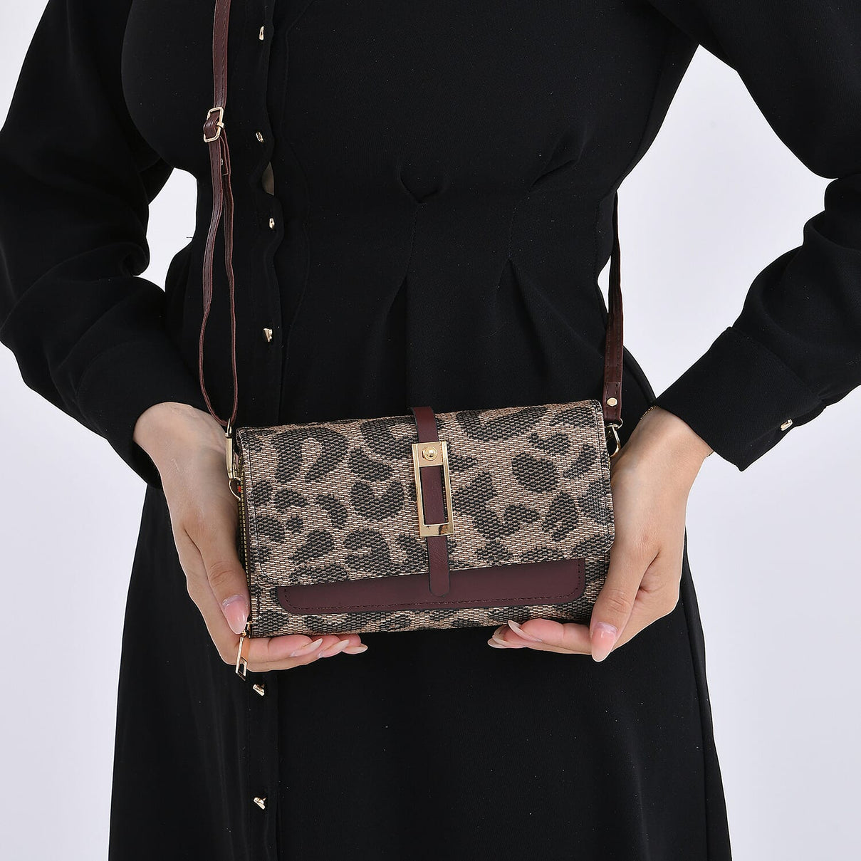 DESIGNER INSPIRED Leopard Print Clutch Handbag - Brown 8046539 3