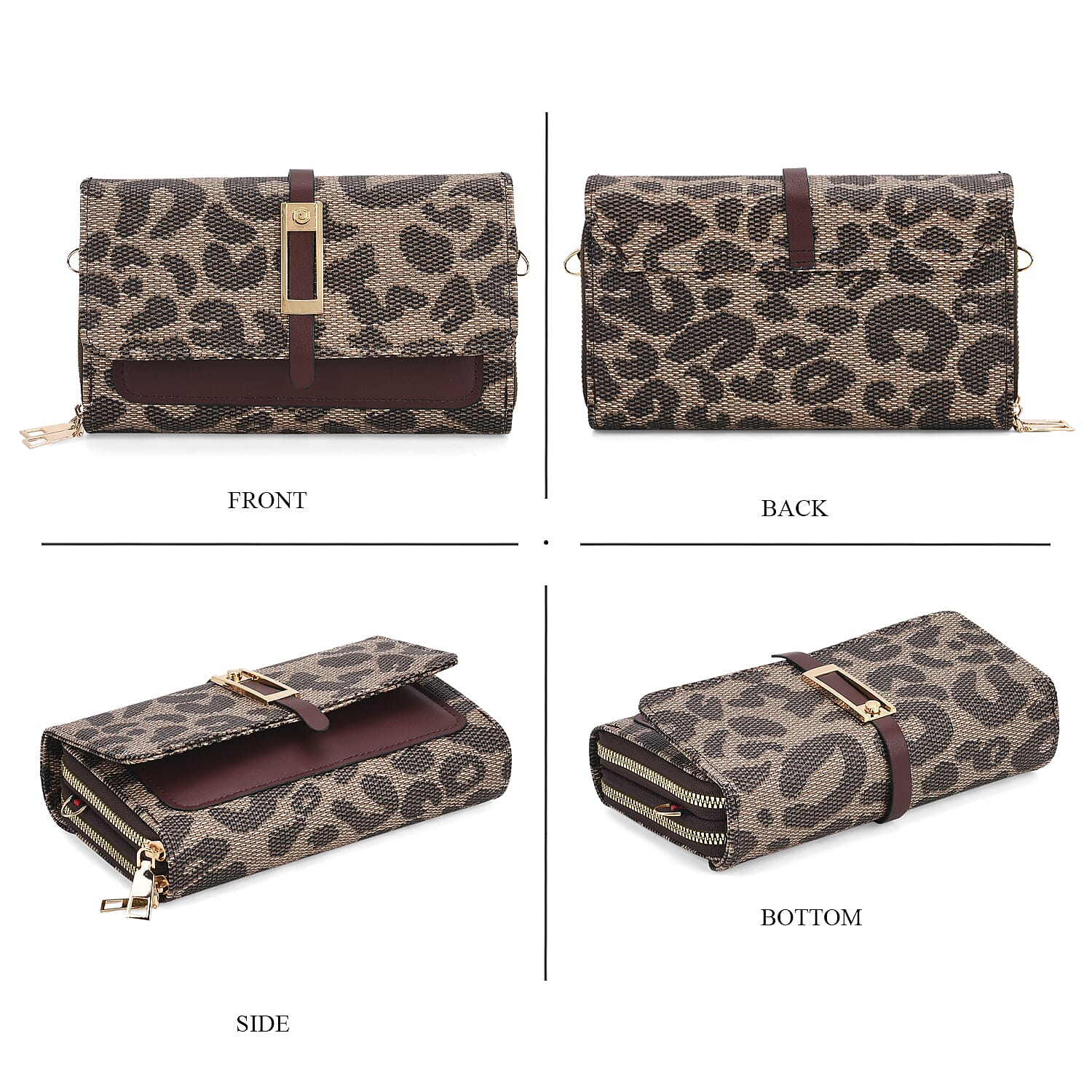 DESIGNER INSPIRED Leopard Print Clutch Handbag - Brown 8046539 4