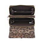 DESIGNER INSPIRED Leopard Print Clutch Handbag - Brown