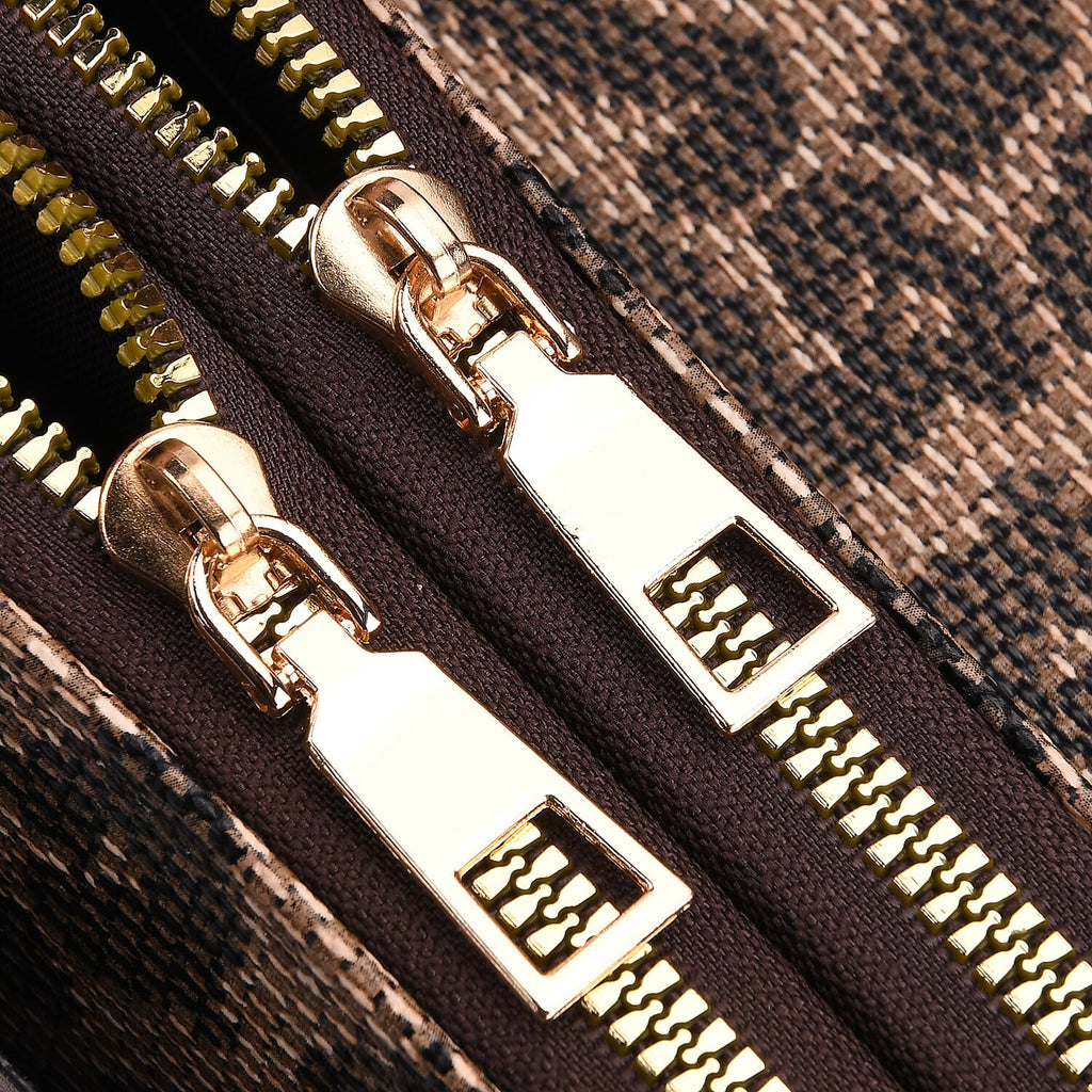 DESIGNER INSPIRED Leopard Print Clutch Handbag - Brown