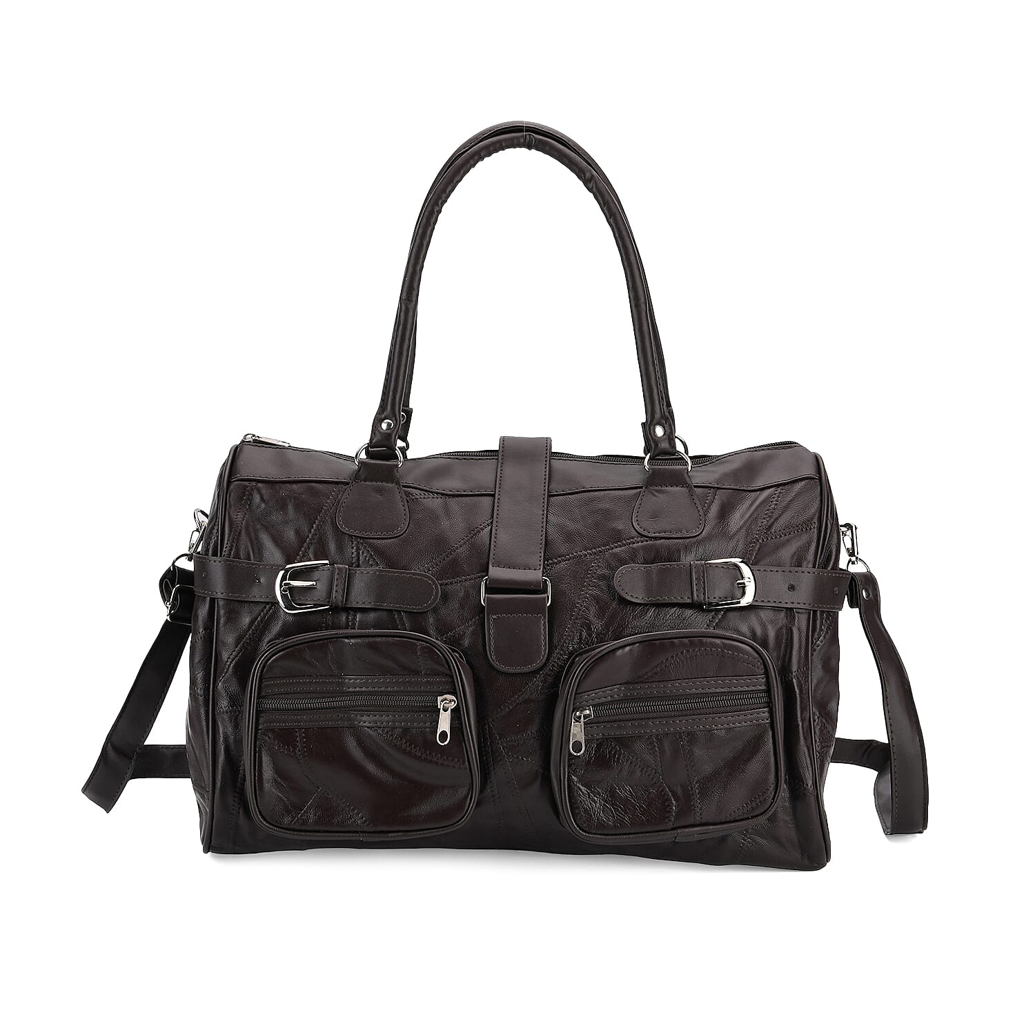Genuine Leather Multi-Pocket Handbag - Everyday Lifestyle Bag - Brown 8099159 0
