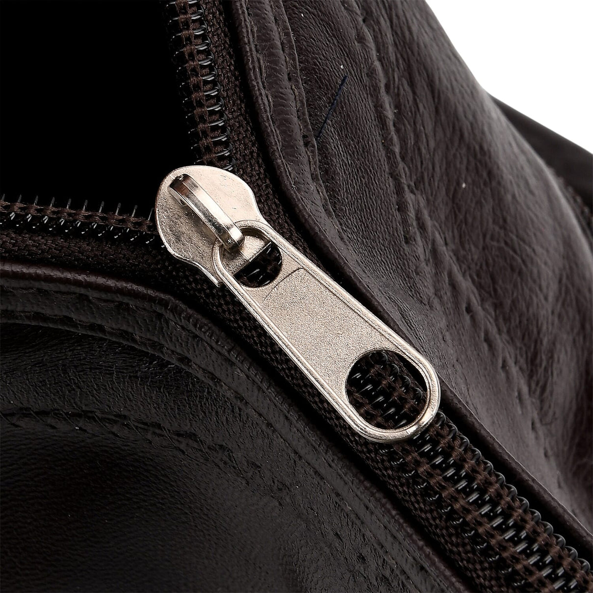 Closeout Deal - Genuine Leather Handbag with Adjustable Shoulder Strap - Brown 8099191 5