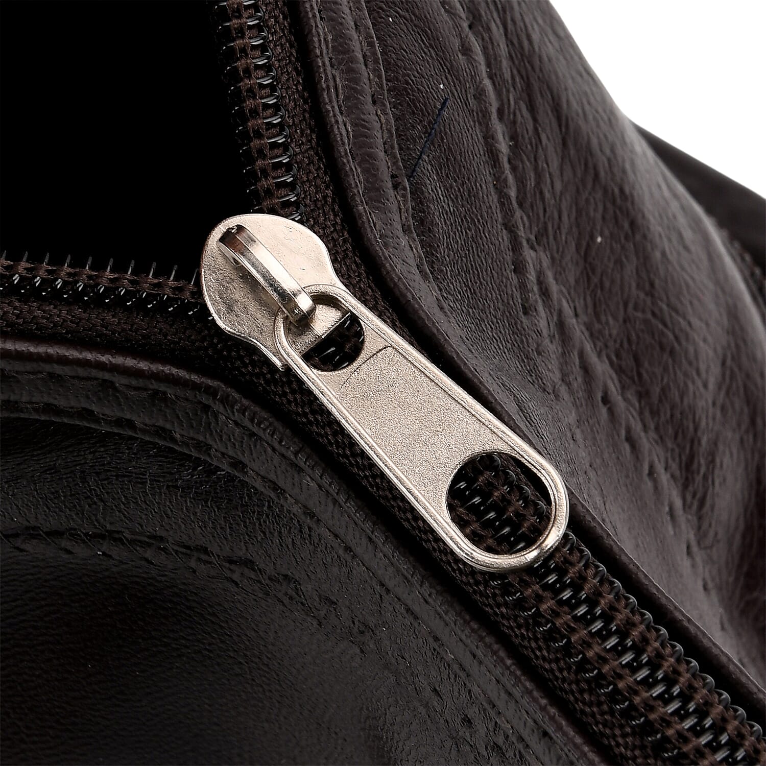 Closeout Deal - Genuine Leather Handbag with Adjustable Shoulder Strap - Brown 8099191 5