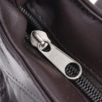 100% Leather Crossbody Bag with Adjustable Shoulder Strap - Brown