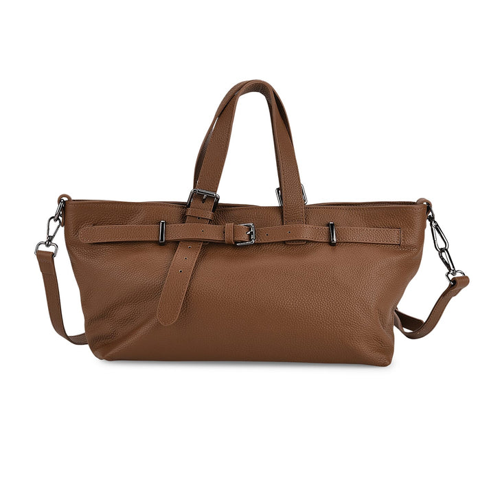 Autumn/Winter Collection - Genuine Leather Belt-detail Crossbody Bag with Detachable Shoulder Strap - Cornflower 8158445 1