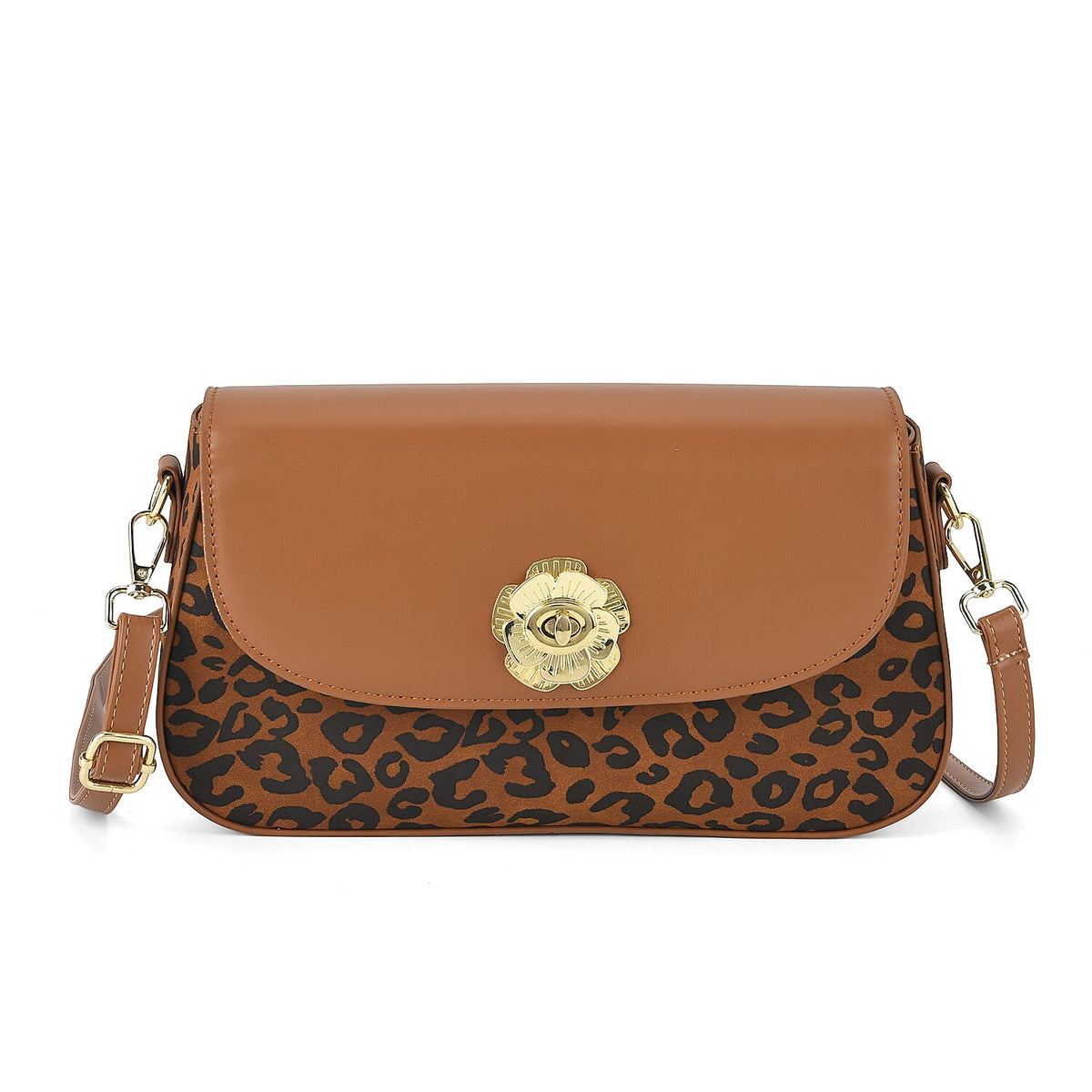 Designer Inspired - Convertible Clutch &amp; Baguette Shoulder Bag with Chain Strap - Light Brown V32523029 6
