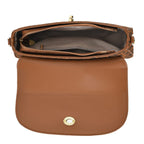 Designer Inspired - Convertible Clutch & Baguette Shoulder Bag with Chain Strap - Light Brown