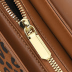 Designer Inspired - Convertible Clutch & Baguette Shoulder Bag with Chain Strap - Light Brown