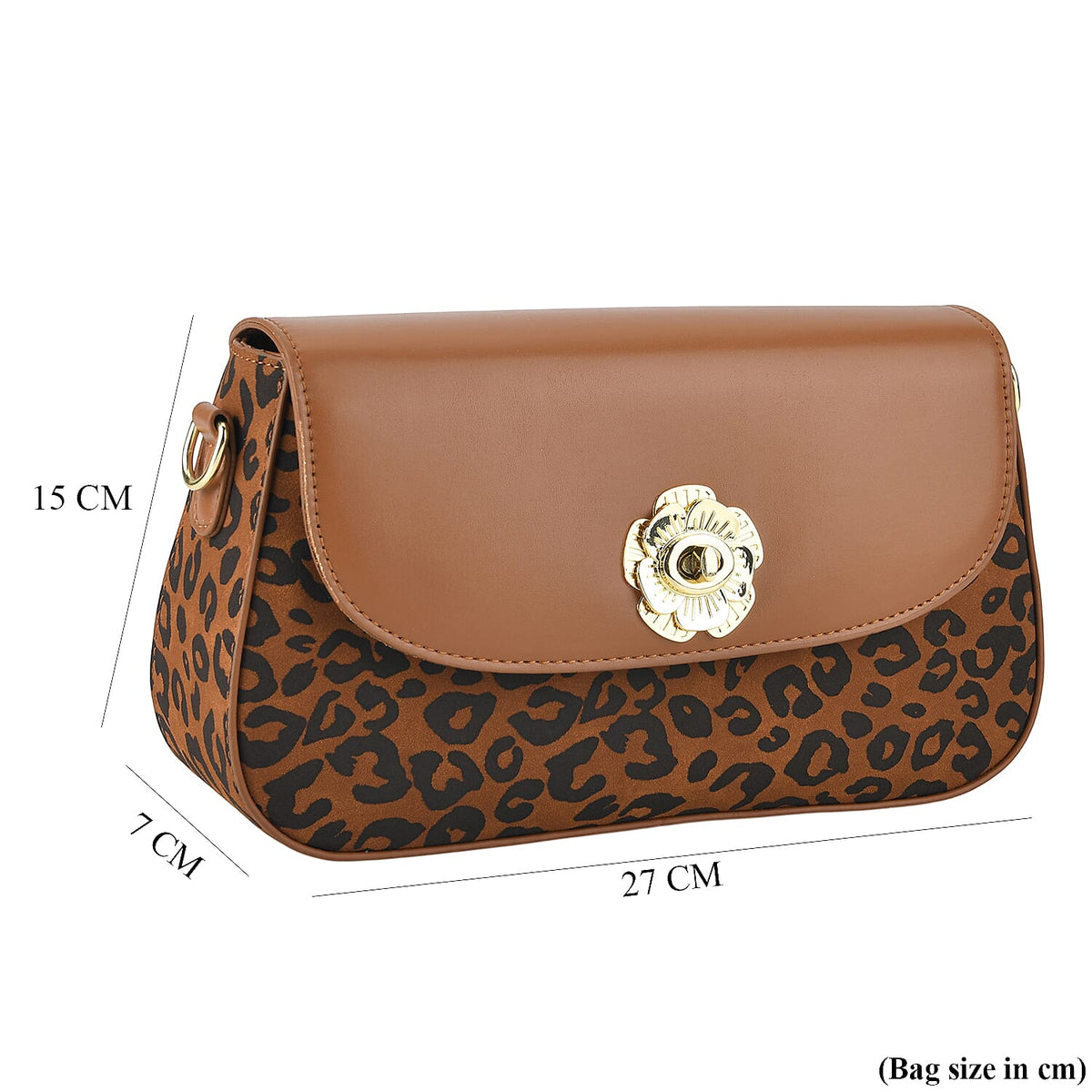 Designer Inspired - Convertible Clutch &amp; Baguette Shoulder Bag with Chain Strap - Light Brown V32523029 9