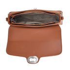 Designer Inspired - Convertible Dual-Strap Convertible Baguette Crossbody & Shoulder Bag - Brown