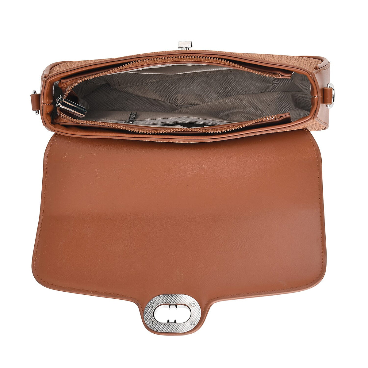 Designer Inspired - Convertible Dual-Strap Convertible Baguette Crossbody &amp; Shoulder Bag - Brown V32513551 7